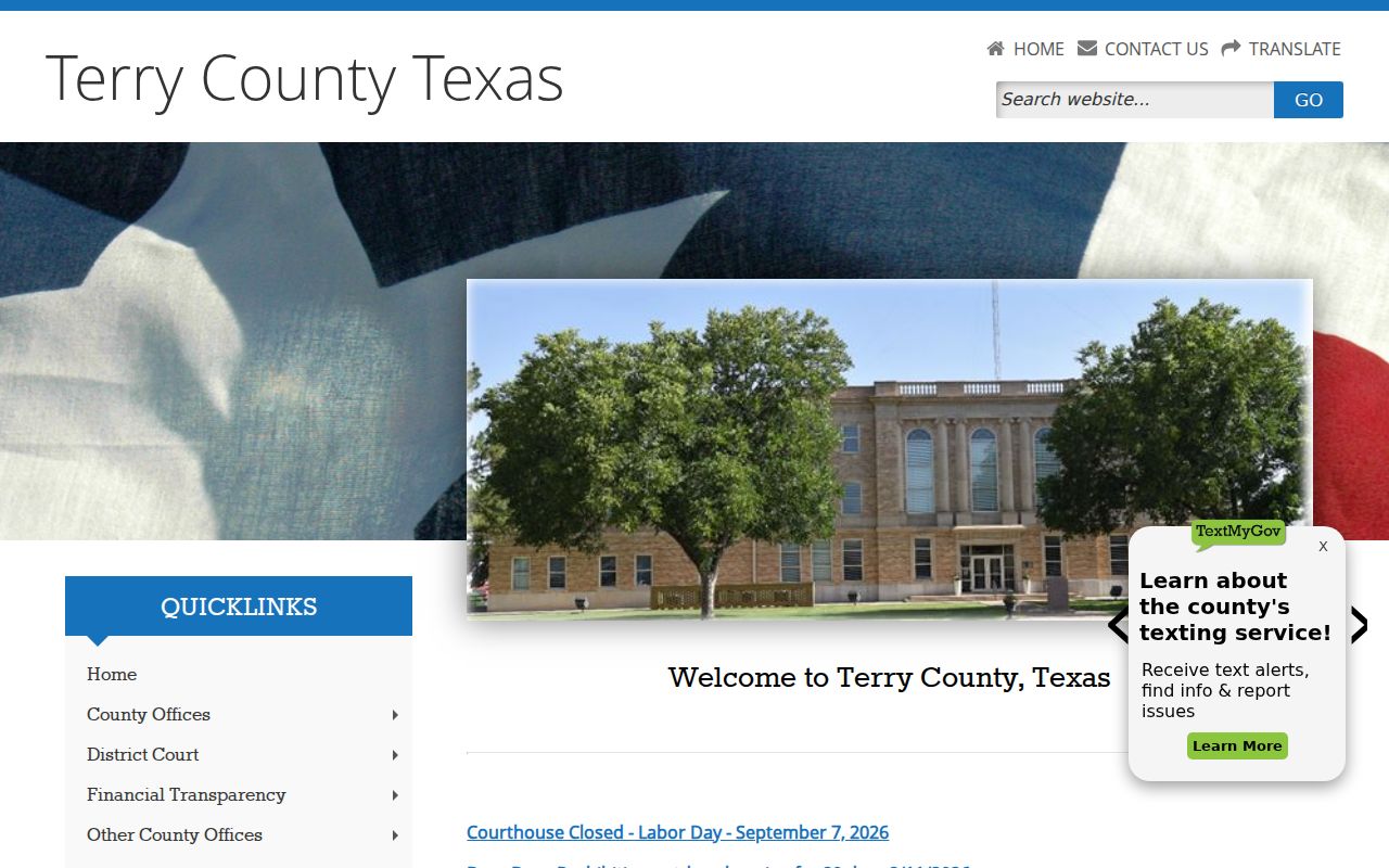 Terry County courthouse court docket source